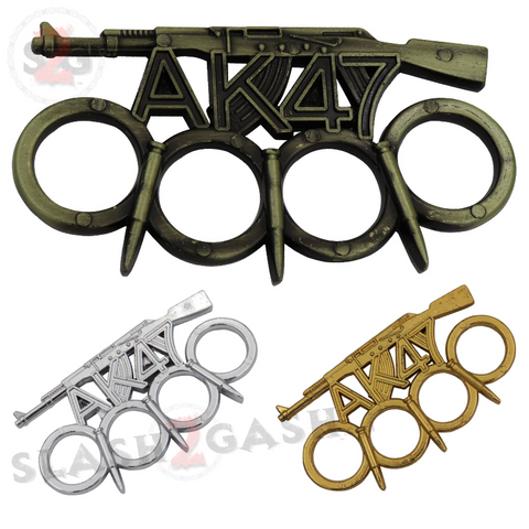 AK-47 Brass Knuckles w/ Bullet Spikes Gun Paperweight Kalashnikov Rifle slash2gash S2G