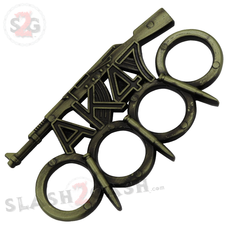 AK-47 Brass Knuckles w/ Bullet Spikes Kalashnikov Rifle Paperweight –  Slash2Gash