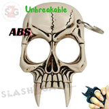 Demonic Skull Self Defense Keychain ABS Knuckles - Natural Bone White