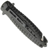 Zombie Killer Spring Assist Tactical Knife Quarantine Dagger w/ Glass Breaker