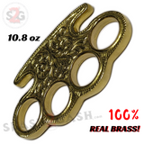 Floral Embossed Knuckle Duster Ammo Grade Real Brass Paperweight