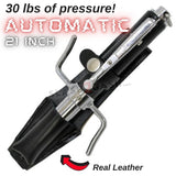 AUTOMATIC Baton w/Guard Expandable Solid Metal Stick Chrome