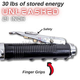 AUTOMATIC Baton w/Guard Expandable Solid Metal Stick Chrome
