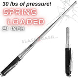 AUTOMATIC Baton Police Grade W/Leather Solid Metal Stick Chrome