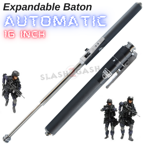Expandable Steel Baton AUTOMATIC Police Force Spring Loaded Stick - Next Generation 16"