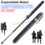 Expandable Steel Baton AUTOMATIC Police Force Spring Loaded Self Defense Stick - Next Generation 21"