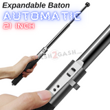 Expandable Steel Baton AUTOMATIC Police Force Spring Loaded Self Defense Stick - Next Generation 21"
