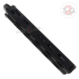 Jaguar Butterfly Knife HEAVY Taiwan Balisong - 4mm Black Serrated FAT Knuckle Banger