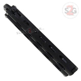 Jaguar HEAVY Butterfly Knife Big Fat Balisong - Black Plain Riveted Knuckle Banger