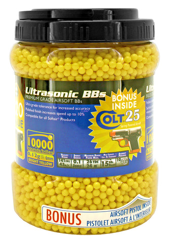 Ultrasonic 10,000 .12g BB's w/ Bonus Colt 25 Airsoft Pistol - Yellow