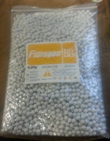 Fidragon Airsoft BBs .25g Seamless Competition Grade Super Precision Ammo - 3500 Round