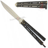 JUMBO Butterfly Knife Giant 10" Balisong Large 5 Hole Pattern - Matte Black