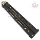 JUMBO Butterfly Knife Giant 10" Balisong Large 5 Hole Pattern - Matte Black