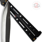 JUMBO 5 Hole Pattern Butterfly Knife Giant 10" Balisong Large - Matte Black