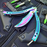 CSGO Rainbow Butterfly Knife SHARP 440C Counter Strike CS:GO Balisong
