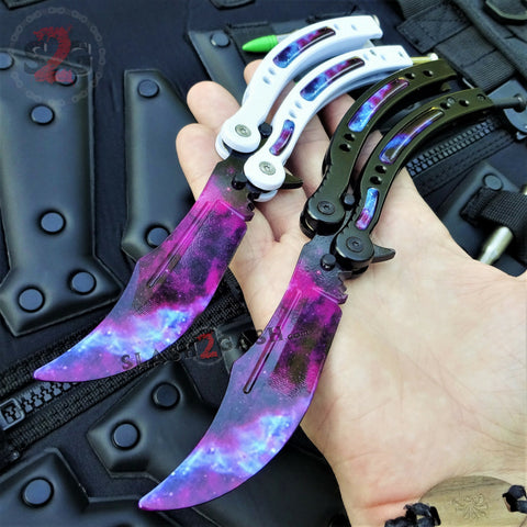CSGO Galaxy Butterfly Knife TRAINER Dull Spring Latch PRACTICE CS:GO Counter Strike Balisong