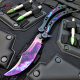Black Galaxy CSGO Butterfly Knife TRAINER Dull Spring Latch PRACTICE CS:GO Counter Strike Balisong