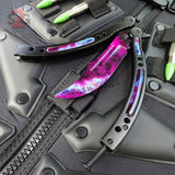 Black Galaxy CSGO Butterfly Knife TRAINER Dull Spring Latch PRACTICE CS:GO Counter Strike Balisong