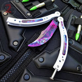 White Galaxy CSGO Butterfly Knife TRAINER Dull Spring Latch PRACTICE CS:GO Counter Strike Balisong