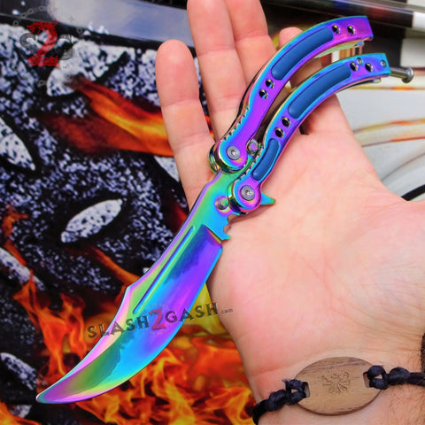 CSGO Titanium Rainbow Butterfly Knife TRAINER Dull Counter Strike PRACTICE CS:GO Balisong