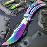 Rainbow CSGO Butterfly Knife TRAINER Dull Spring Latch PRACTICE CS:GO Counter Strike Balisong