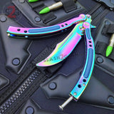 CSGO Rainbow Butterfly Knife TRAINER Dull Spring Latch PRACTICE CS:GO Counter Strike Balisong