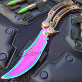 CSGO Rainbow Butterfly Knife TRAINER 440C Counter Strike CS:GO PRACTICE Balisong - Bronze