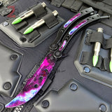CSGO Galaxy Butterfly Knife TRAINER Dull PRACTICE CS:GO Counter Strike Balisong Black w/ Holes