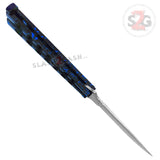 Heavy Duty Classic Butterfly Knife Thick 7 Hole Balisong - Marble Blue Splatter Plain