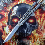 TheONE Butterfly Knife 440C BM42 Serrated Best Version Channel Construction Balisong Spring Latch