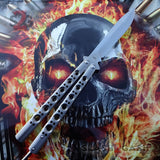TheONE Butterfly Knife 440C BM42 Serrated Best Version Channel Construction Balisong Spring Latch
