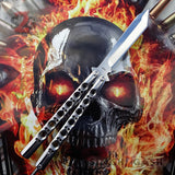 TheONE Butterfly Knife 440C Chrome BM47 Mirror Finish Best Version Channel Construction Balisong Spring Latch