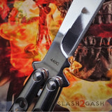 TheONE Butterfly Knife 440C Chrome BM47 Mirror Finish Best Version Channel Construction Balisong Spring Latch