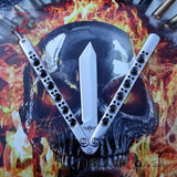TheONE Butterfly Knife 440C Chrome BM47 Mirror Finish Best Version Channel Construction Balisong Spring Latch