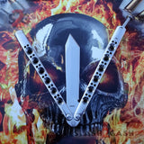 TheONE Butterfly Knife 440C Chrome BM47 Mirror Finish Best Version Channel Construction Balisong Spring Latch