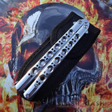 TheONE Butterfly Knife 440C Chrome BM47 Mirror Finish Best Version Channel Construction Balisong Spring Latch