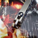 TheONE Butterfly Knife 440C Tanto Blue Holes Balisong Channel Construction Best Version Spring Latch