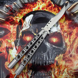 TheONE Butterfly Knife 440C Best Version Channel Construction Balisong Spring Latch - Tyrannosaurus Rex