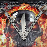 TheONE Butterfly Knife 440C Benchmade Clone Best Version Channel Construction Balisong Spring Latch - Tyrannosaurus Rex