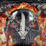 TheONE Butterfly Knife 440C Best Version Channel Construction Balisong Spring Latch - Tyrannosaurus Rex