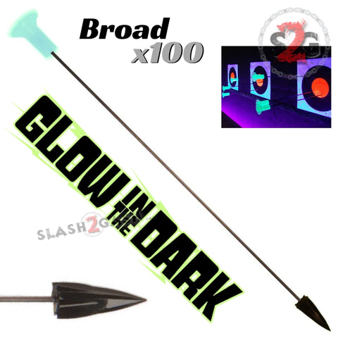 Broadhead Hunting Darts .40 Cal Blowgun Ammo - Glow In The Dark x100