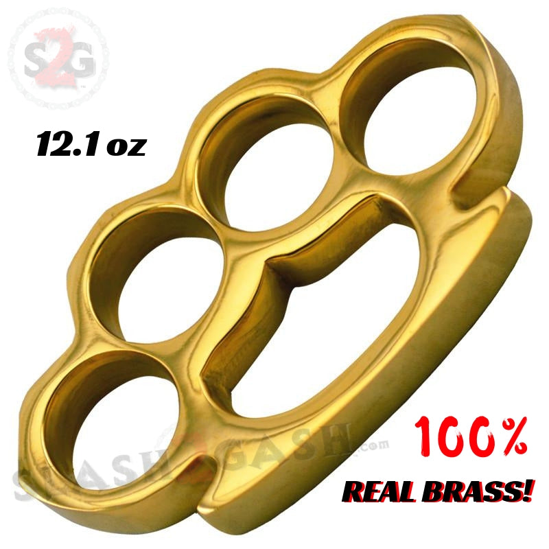 100% Real Brass Knuckles - 12.1 oz Solid Brass Paperweight – Slash2Gash