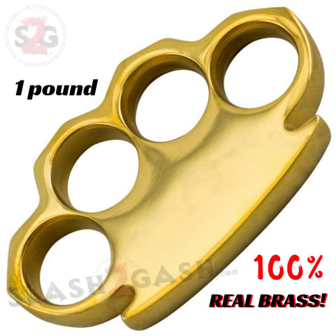100% Real Brass Knuckles - 1 POUND of Solid Brass Paperweight! 1 LB 1lb Brass Knuckles For Sale