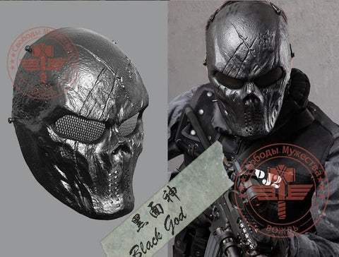 Black God Tactical Aisoft Mask Wargame Paintball Motorcycle Halloween Full Face Skull
