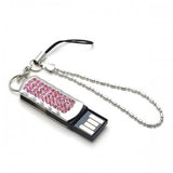 Fashion Mini Crystal Keychain Jewelry USB Flash Memory Drive 4 Colors Pink Blue Gold Silver