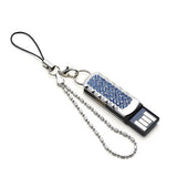 Fashion Mini Crystal Keychain Jewelry USB Flash Memory Drive 4 Colors Pink Blue Gold Silver