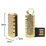 Fashion Mini Crystal Keychain Jewelry USB Flash Memory Drive 4 Colors Pink Blue Gold Silver