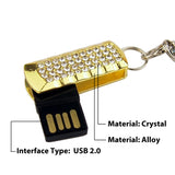 Fashion Mini Crystal Keychain Jewelry USB Flash Memory Drive 4 Colors Pink Blue Gold Silver