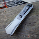 Spartan OTF Knife Grey w/ Blue Spectrum Carbon Fiber - Spear - Delta Force Switchblade Knives *Limited Edition*