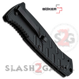 Boker Plus Strike Automatic Knife Black - Tanto Serrated Switchblade w/ Carry Case slash2gash S2G